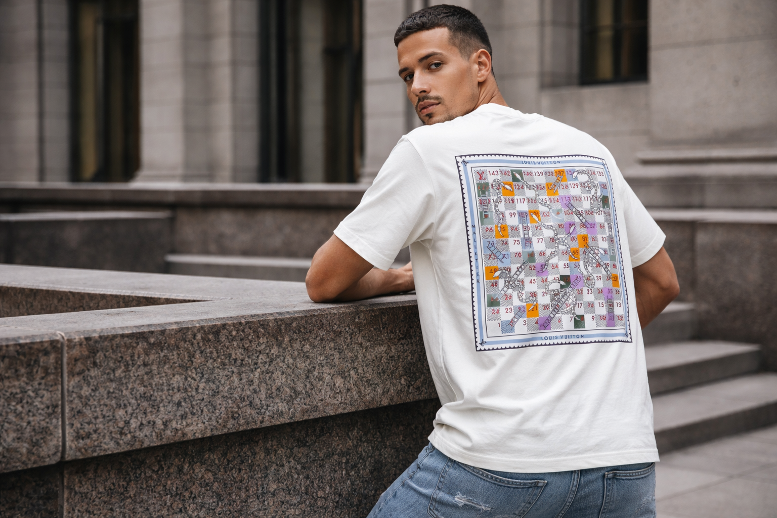 LV graphic tee back view