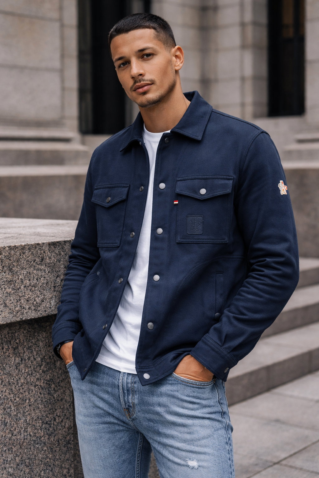 Navy snap jacket